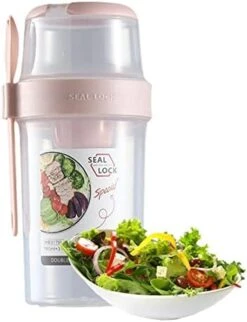 Salad Meal Shaker Cup, 560ml 2 Layers Fresh Salad Cup With Fork & Salad Dressing Holder, Portable Fruit Vegetable Salad Container For School Office (Blue) 18 Salad Meal Shaker Cup, 560ml 2 Layers Fresh Salad Cup With Fork & Salad Dressing Holder, Portable Fruit Vegetable Salad Container For School Office (Blue) -Peugeot Shop 41iZ1DrACoL. AC