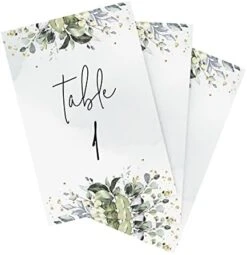Table Numbers, Geometric Floral, Double-Sided Cards Plus Head Table Card For Your Wedding, Reception, Anniversary, Birthday Party Or Celebration, 4"x6" (1-25 Plus Head Table Card) -Peugeot Shop 41iaBUoRRJL. AC
