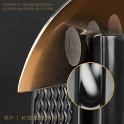 Essaku 2 Step Knife Sharpener- Two Tungsten Carbide Blades Two Ceramic Rods 11 Essaku 2 Step Knife Sharpener- Two Tungsten Carbide Blades Two Ceramic Rods -Peugeot Shop 41iflMOWdEL