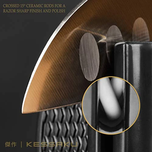 Essaku 2 Step Knife Sharpener- Two Tungsten Carbide Blades Two Ceramic Rods 5 Essaku 2 Step Knife Sharpener- Two Tungsten Carbide Blades Two Ceramic Rods - Image 5
