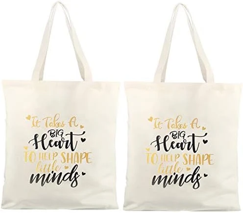 Frienda 2 Pcs Teacher Tote Bags Canvas Teacher Appreciation Bags For Women Reusable Teacher Gift Bag For School Supplies 9 Frienda 2 Pcs Teacher Tote Bags Canvas Teacher Appreciation Bags For Women Reusable Teacher Gift Bag For School Supplies - Image 9