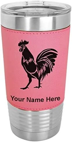 20oz Vacuum Insulated Tumbler Mug, Rooster, Personalized Engraving Included (Faux Leather, Rustic) -Peugeot Shop 41ikTSfoObL. AC