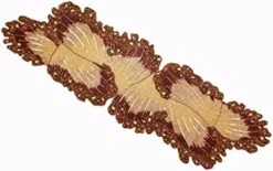 Otton Craft Scarlett Leaves Handmade Beaded Table Runner - Halloween Harvest Autumn Fall Thanksgiving Holiday Christmas Xmas Celebration Festive Party Tabletop Décor Tablerunner - 13x36 Red & Gold -Peugeot Shop 41j2xixeuoL. AC