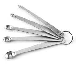 5PCS Stainless Steel Measuring Spoons Mini Spoon For Home Kitchen Baking Cooking- 1/64, 1/32, 1/16, 1/8 And 1/4 Teaspoon