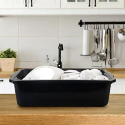 4-Pack 32 L Plastic Commercial Bus Tubs, Utility Bus Box, Black 12 4-Pack 32 L Plastic Commercial Bus Tubs, Utility Bus Box, Black -Peugeot Shop 41jAV68ITAL