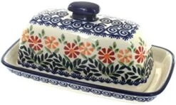 Blue Rose Polish Pottery Prairie Garden Butter Dish -Peugeot Shop 41jCkWU0RiL. AC