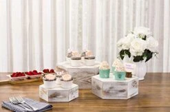 Shabby Whitewashed Wood Hexagonal Display Riser Stands For Cakes, Cupcakes, Desserts And Merchandise, Set Of 3 9 Shabby Whitewashed Wood Hexagonal Display Riser Stands For Cakes, Cupcakes, Desserts And Merchandise, Set Of 3 -Peugeot Shop 41jHBPY2bwL