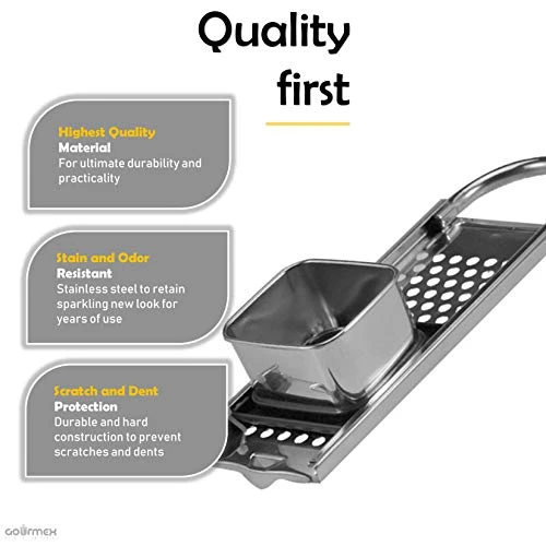 Stainless Steel Spaetzle Maker | Premium Grade Noodle Maker With Handle For Perfect Sized Spaetzle Dumplings | Fits Over Pots And Pans | Dishwasher Safe 3 Stainless Steel Spaetzle Maker | Premium Grade Noodle Maker With Handle For Perfect Sized Spaetzle Dumplings | Fits Over Pots And Pans | Dishwasher Safe - Image 3