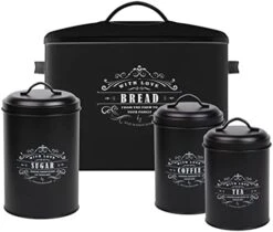 Extra Large Black Bread Box - Bread Boxes For Kitchen Counter Holds 2+ Loaves For All Your Bread Storage - Bread Container Counter Organizer To Suit Farmhouse Kitchen Decor, Vintage Kitchen, Rustic (Bread Box) 14 Extra Large Black Bread Box - Bread Boxes For Kitchen Counter Holds 2+ Loaves For All Your Bread Storage - Bread Container Counter Organizer To Suit Farmhouse Kitchen Decor, Vintage Kitchen, Rustic (Bread Box) -Peugeot Shop 41jMT3HSyXL. AC