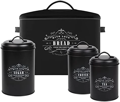 Extra Large Black Bread Box - Bread Boxes For Kitchen Counter Holds 2+ Loaves For All Your Bread Storage - Bread Container Counter Organizer To Suit Farmhouse Kitchen Decor, Vintage Kitchen, Rustic (Bread Box) 7 Extra Large Black Bread Box - Bread Boxes For Kitchen Counter Holds 2+ Loaves For All Your Bread Storage - Bread Container Counter Organizer To Suit Farmhouse Kitchen Decor, Vintage Kitchen, Rustic (Bread Box) - Image 7