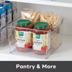Storage Bin With Handles - Deep (9.75" X 9" X 6") - Ideal For Kitchen Organization, Pantry Storage, Fridge Organizing, Clear -Peugeot Shop 41jR8RGtMoL