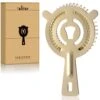 Hawthorne Strainer - Stainless Steel Cocktail Strainer With High-Density Spring, Bartenders Tool - Drink Strainers For Boston Shakers & Mixing Glasses (Gold)