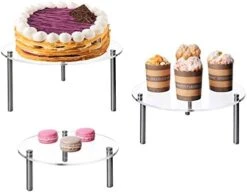 MyGift 6-Piece Set Countertop Round Clear Acrylic Server Dessert & Bakery Display Riser Stands -Peugeot Shop 41jpmEnEusL. AC