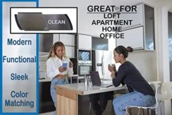 Premium Black Stainless Metal Dishwasher Magnet Clean Dirty Sign Indicator | Dish Nanny | With Padded Magnets Or Double Sided Stick Tape (Black Stainless)