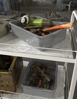 5-Pack Commercial Bus Tubs Box/Tote Box, Plastic Storage With Handles, Wash Basin Tub 8 Liter (Gray) -Peugeot Shop 41k3Skh8SwL