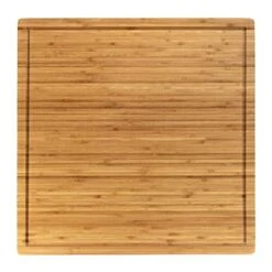 Bamboo Burner Cover Cutting Board, 3-Ply, Large, Square - Grooved/Flat (20"x20"x0.75")
