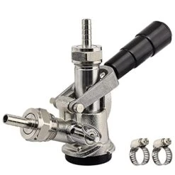 Jansamn Keg Coupler, Sankey D Tap With Stainless Steel Probe, Keg Coupler D System With Black Handle & Hose Clamp, D Style