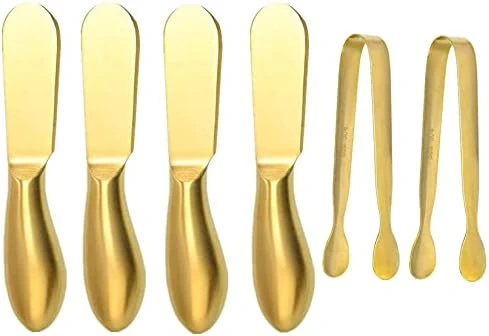 Spreader Knife Set,6-Piece Cheese And Butter Spreader Knives,Mini Serving Tongs,Stainless Steel Multipurpose Butter Knives (Silver) 10 Spreader Knife Set,6-Piece Cheese And Butter Spreader Knives,Mini Serving Tongs,Stainless Steel Multipurpose Butter Knives (Silver) - Image 10