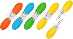 10Pcs/5 Pairs Corn Holders, Stainless Steel Corn On The Cob BBQ Fork Skewers For Home Cooking Parties Camping(Black) -Peugeot Shop 41kPQU7voS. AC