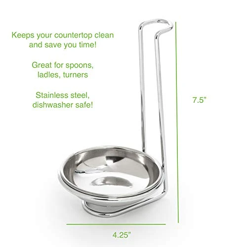 Vertical Spoon Holder, 4.75 X 7.5 Inches, Stainless Steel 2 Vertical Spoon Holder, 4.75 X 7.5 Inches, Stainless Steel - Image 2