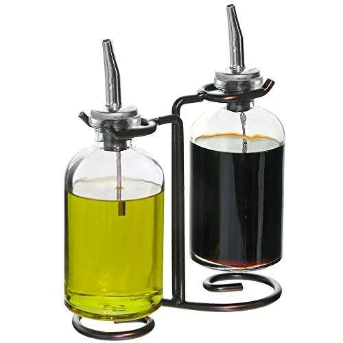 Apothecary Double Oil & Vinegar Glass Cruet Set W/ Stand, 8 Oz * 2, Clear, 1 Piece 3 Apothecary Double Oil & Vinegar Glass Cruet Set W/ Stand, 8 Oz * 2, Clear, 1 Piece - Image 3