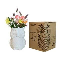 Multi-Purpose Ceramic Owl, Functions As Cooking Utensil Holder, Kitchen Storage Crock, Accent Décor, Organizer, Vase And More (Ceramic White) -Peugeot Shop 41kcZ9sepTL
