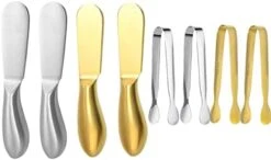 Spreader Knife Set,6-Piece Cheese And Butter Spreader Knives,Mini Serving Tongs,Stainless Steel Multipurpose Butter Knives (Silver) 18 Spreader Knife Set,6-Piece Cheese And Butter Spreader Knives,Mini Serving Tongs,Stainless Steel Multipurpose Butter Knives (Silver) -Peugeot Shop 41khIyUdXXL. AC