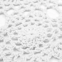 Lace Doilies Crochet Cloth Table Placemat Handmade Round Coasters Rosary Doily, 100% Cotton Pack Of 4, 15 Inch (40cm X 40cm) (White) -Peugeot Shop 41kmDPT8LLL