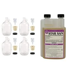 1 Gallon Glass Fermenting Jug With Handle, 6.5 Rubber Stopper, 2-Piece Airlock, Black Plastic Lid - Set Of 4 12 1 Gallon Glass Fermenting Jug With Handle, 6.5 Rubber Stopper, 2-Piece Airlock, Black Plastic Lid - Set Of 4 -Peugeot Shop 41kvAnh33L