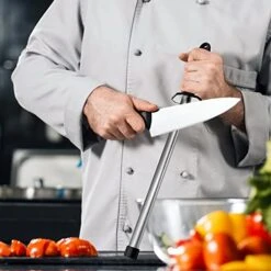 Diamond Carbon Knife Sharpener Steel- Professional Knife Sharpener Honing Rod For Kitchen, Home Or Hunting, 12 Inch -Peugeot Shop 41l0h8v4DNL