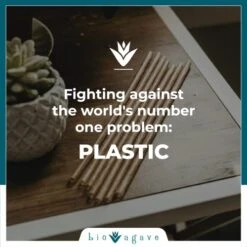 Io Agave - 150 Pack Biodegradable 8 1/4" Standard Straws Made From Agave Fibers | Drinking Straws