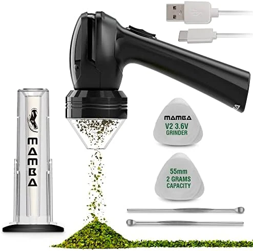 V2-55 Electric Herb Grinder, USB Rechargeable Automatic Grinder Fast Mill With Aluminum Alloy Head, Includes Herb And Spices Holding System (Black) 7 V2-55 Electric Herb Grinder, USB Rechargeable Automatic Grinder Fast Mill With Aluminum Alloy Head, Includes Herb And Spices Holding System (Black) - Image 7