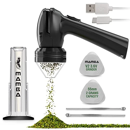 V2-55 Electric Herb Grinder, USB Rechargeable Automatic Grinder Fast Mill With Aluminum Alloy Head, Includes Herb And Spices Holding System (Black) 1 V2-55 Electric Herb Grinder, USB Rechargeable Automatic Grinder Fast Mill With Aluminum Alloy Head, Includes Herb And Spices Holding System (Black)