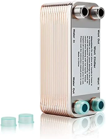 【30 Plates】MRbrew Homebrew Wort Chiller, Stainless Steel And Brazed With Copper Heat Exchanger, 1/2 NPT Thread Connection Hot Liquid Accelerated Cooler 7 【30 Plates】MRbrew Homebrew Wort Chiller, Stainless Steel And Brazed With Copper Heat Exchanger, 1/2 NPT Thread Connection Hot Liquid Accelerated Cooler - Image 7