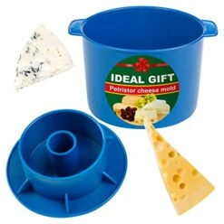 Cheese Mold With A Follower – Cheese Making Kit – Cheesemaking Supplies – Cheese Set For Press – Paneer Maker - 0.48 Gal - 1.8 L Blue