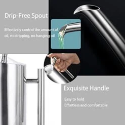 Olive Oil Dispenser Bottle Stainless Steel, 500ml/17oz Drip-Free Pouring Oil Pot Storage Container For Salad And Kitchen Cooking -Peugeot Shop 41lHWQThIEL