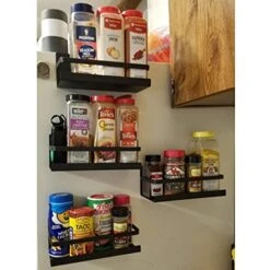 FEULAM Magnetic Spice Rack Organizer, Magnetic Shelf For Refrigerator, Magnetic Spice Rack For Refrigerator With 2 Hooks, Space Saving Magnetic Fridge Spice Rack Black 10 FEULAM Magnetic Spice Rack Organizer, Magnetic Shelf For Refrigerator, Magnetic Spice Rack For Refrigerator With 2 Hooks, Space Saving Magnetic Fridge Spice Rack Black -Peugeot Shop 41lIeG1Hb6S