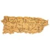 Destination Puerto Rico Shaped Serving And Cutting Board, Includes Hang Tie For Wall Display