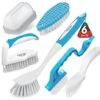 6 Pack Household Deep Cleaning Brush Set-Kitchen Cleaning Brushes, Includes Scrub Brush/Dish Brush/Bottle Brush/Grout Corner Brushes/Crevice Brush/Shoe Brush/ For Bathroom, Floor, Tub, Shower, Tile