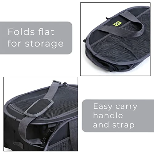 Pop Up Compact Tote Organizer Bag With Shoulder Strap And Easy To Carry Handles - Heavy Duty Foldable Material - Shopping, Travel, And More - Home Organization - 17 X 11.5 Inch - Black 4 Pop Up Compact Tote Organizer Bag With Shoulder Strap And Easy To Carry Handles - Heavy Duty Foldable Material - Shopping, Travel, And More - Home Organization - 17 X 11.5 Inch - Black - Image 4