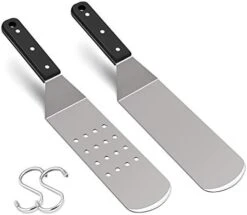 Metal Spatula Set, HaSteeL Stainless Steel Griddle Spatula Tools Kit With Wooden Handle, Heavy Duty Long Pancake Flipper Burger Turner For BBQ Teppanyaki Flat Top Grilling Cooking Outdoor & Indoor -Peugeot Shop 41lWEQDDJ1L. AC