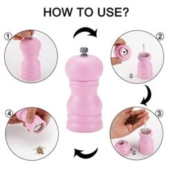 Uxcell Salt And Grinder 4.5 Inch Wooden Mills Shakers With Adjustable Coarseness For Seasoning Meal Prep Cooking Dining Pink 16 Uxcell Salt And Grinder 4.5 Inch Wooden Mills Shakers With Adjustable Coarseness For Seasoning Meal Prep Cooking Dining Pink -Peugeot Shop 41lXSjYHTDL