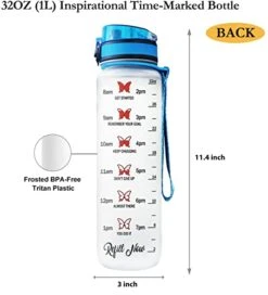 32oz 1Liter Motivational Water Bottle With Time Marker & Removable Strainer, Fast Flow, Flip Top Leakproof Durable BPA Free Non-Toxic For Home, Work, Fitness, Gym And Outdoor Sports 17 32oz 1Liter Motivational Water Bottle With Time Marker & Removable Strainer, Fast Flow, Flip Top Leakproof Durable BPA Free Non-Toxic For Home, Work, Fitness, Gym And Outdoor Sports -Peugeot Shop 41liRpvOzuL