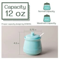 Sugar Container, Sugar Bowl With Lid And Spoon, Ceramic Sugar Packet Holder For Coffee Bar, Countertop, Salt Bowl Salt Container,Teal Kitchen Accessories And Decor, 12oz 11 Sugar Container, Sugar Bowl With Lid And Spoon, Ceramic Sugar Packet Holder For Coffee Bar, Countertop, Salt Bowl Salt Container,Teal Kitchen Accessories And Decor, 12oz -Peugeot Shop 41lkb0LRYnL