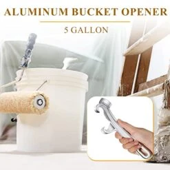 2 Pieces Aluminum Bucket Opener 5 Gallon Silver Pail Opener 8'' Or 14'' Metal Can Opener Bucket Lid Wrench Lid Remover Tool For Industrial Home Use -Peugeot Shop 41lm081nt7L
