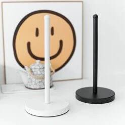 Paper Towel Holder 1.8 LBS Heavy Weighted Base Sturdy Metal Paper Towel Dispenser Kitchen Steady Bathroom Towel Roll Stand Organizer Paper Roll Holder For Countertop Matte White(A075) -Peugeot Shop 41lnXQNQARL