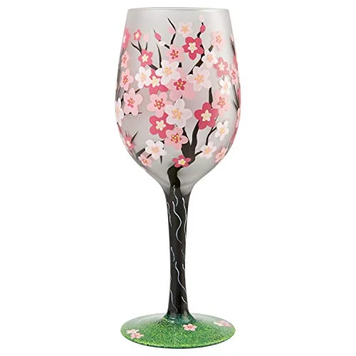 Enesco Designs By Lolita Cherry Blossom Artisan Wine Glass, 15 Ounce, Multicolor,6007483 1 Enesco Designs By Lolita Cherry Blossom Artisan Wine Glass, 15 Ounce, Multicolor,6007483