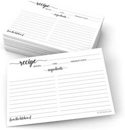 Recipe Cards (Set Of 50) 4" X 6" - White - From The Kitchen Of - Large Double-Sided Premium For Weddings, Bridal Shower, Baby - Made In USA - Minimalist -Peugeot Shop 41lx0eQPhrL. AC