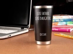 Dad Gifts From Daughter - Like Father Like Daughter 20oz Coffee Travel Tumbler/Mug - Funny Gift Idea For Dad, Fathers Day, Him, Best, Birthday, Presents, Wants Nothing…