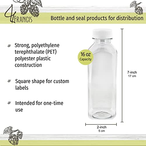 Small Plastic Juice Bottles With Caps In Black - 10pk 16oz Water Containers Empty Plastic Bottles With Lids For Juicing And Smoothies 2 Small Plastic Juice Bottles With Caps In Black - 10pk 16oz Water Containers Empty Plastic Bottles With Lids For Juicing And Smoothies - Image 2